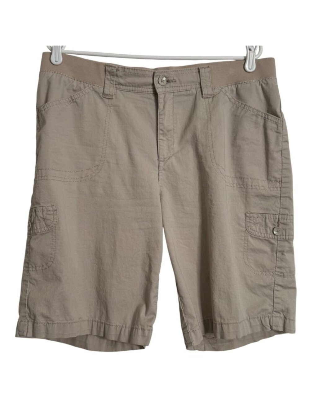 Lee Relaxed Fit Size 14M Knit Waist Bermuda Cargo Walking Shorts Womens EUC